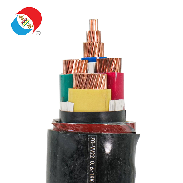 JinHong ZC-VV22 Flame-Retardant Low Voltage Power Cable 0.6/1KV Copper Core XLPE Sheathed Steel Tape Armoring Fixed Indoor