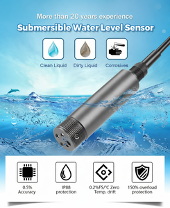 เซ็นเซอร์วัดระดับน้ำ OEM HPT604 สแตนเลสสตีล IP68 กันน้ำ 4-20mA RS485 ความแม่นยำ 0.5% พร้อมพอร์ต RS485 - Product Image 2
