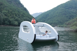 Bateau gonflable avec moteur pour les débutants, la <span class=keywords><strong>location</strong></span> de bateaux, les familles ou même le camping sur l'eau pendant la nuit - Product Image 4