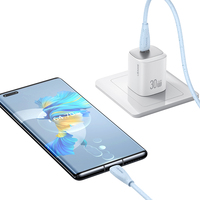 USAMS 2024 kabel Data ponsel, desain baru tipe-c ke kabel Data tipe-c menggunakan daya tinggi 60W kabel pengisian cepat