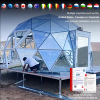 Dôme géodésique transparent personnalisable pour le camping en plein air, 4 saisons, vue sur les étoiles, tente vitrée, hôtel, chambre sphérique en verre