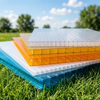 Plaque alvéolaire en polycarbonate transparente multicouche de qualité agricole, 50 microns, avec revêtement UV, 4 mm, 6 mm