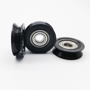 Roulettes à <span class=keywords><strong>gorge</strong></span> en <span class=keywords><strong>U</strong></span>/V/H revêtues de plastique avec <span class=keywords><strong>roulement</strong></span> à billes en acier chromé de précision P5 - Product Image 4