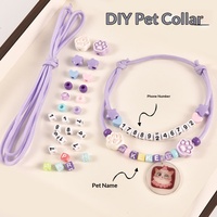 Collier DIY pour chat de compagnie, motif dessin animé coloré, patte de chat 3D, lettre, numéro de téléphone, accessoires de collier, anneau de cou, toutes saisons, mi-automne