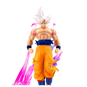 Figura de acción de Dragon Ball Ultra Instinct Goku de 25 cm con luz LED, estatua Saiyan de pelo blanco brillante, figura de acción de Dragon Ball - Product Image 5