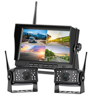 Enregistreur vidéo mobile DVR SD 1080P 4 canaux pour bus, camion et fourgonnette avec 2 caméras AHD sans fil Wifi pour voiture et moniteur