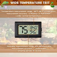 Diskon besar AS termometer kelembaban suhu LCD Thermo untuk tangki peliharaan terarium reptil higrometer Digital Mini tertanam