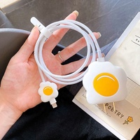 Mskwee Pelindung Kabel Data USB Pengisi Daya Kartun Lucu Lucu Silikon PVC untuk Aksesori Pengisi Daya Ponsel
