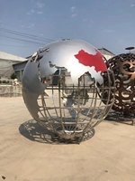 Vente chaude d'usine fait à la main personnalisé moderne extérieur jardin haut de gamme en métal en acier inoxydable globe art sculpture