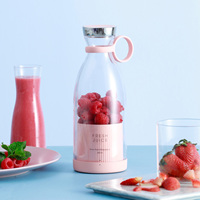 Bouteille de jus électrique 350 ml, 3 vitesses, mixeur électrique portable avec 4 lames