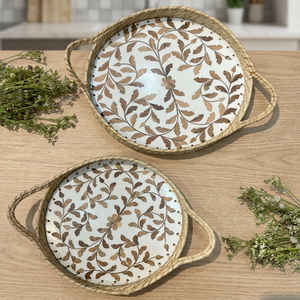 Plateau de service en bambou LORD avec poignée décorative à motif de feuilles, décoration d'intérieur en provenance de l'Uttar Pradesh - Product Image 5