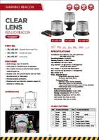 Faro di Segnalazione con Lente Ambra, LED R65 12V 24V, Certificato ECE SAE CA, LED Trasparente, Materiale Plastico Fumé, Prodotto in Cina