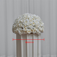 Boule de fleurs artificielles de roses blanches de haute qualité pour centre de table, décoration de mariage, toile de fond et allée