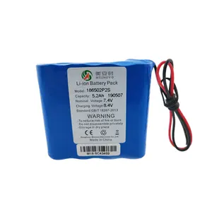 Kualitas Tinggi Rechargeable Li Ion Battery 18650 7.4V 5200Mah Li-ion Baterai 7.4V dengan Harga Terjangkau