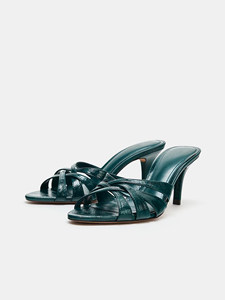 ZASpring Estate 2026 Nuove Scarpe da Donna Eleganti con Effetto Screpolato, Tacco Alto a Punta Aperta, Tacco a Spillo Scavato, Mezzo Sandalo Slip-On - Product Image 5