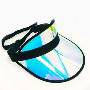 Visiere parasole cappello fabbrica PVC tesa plastica protettiva UV alta qualità sole trasparente caramelle Pvc spiaggia visiera parasole berretto sportivo per uomo