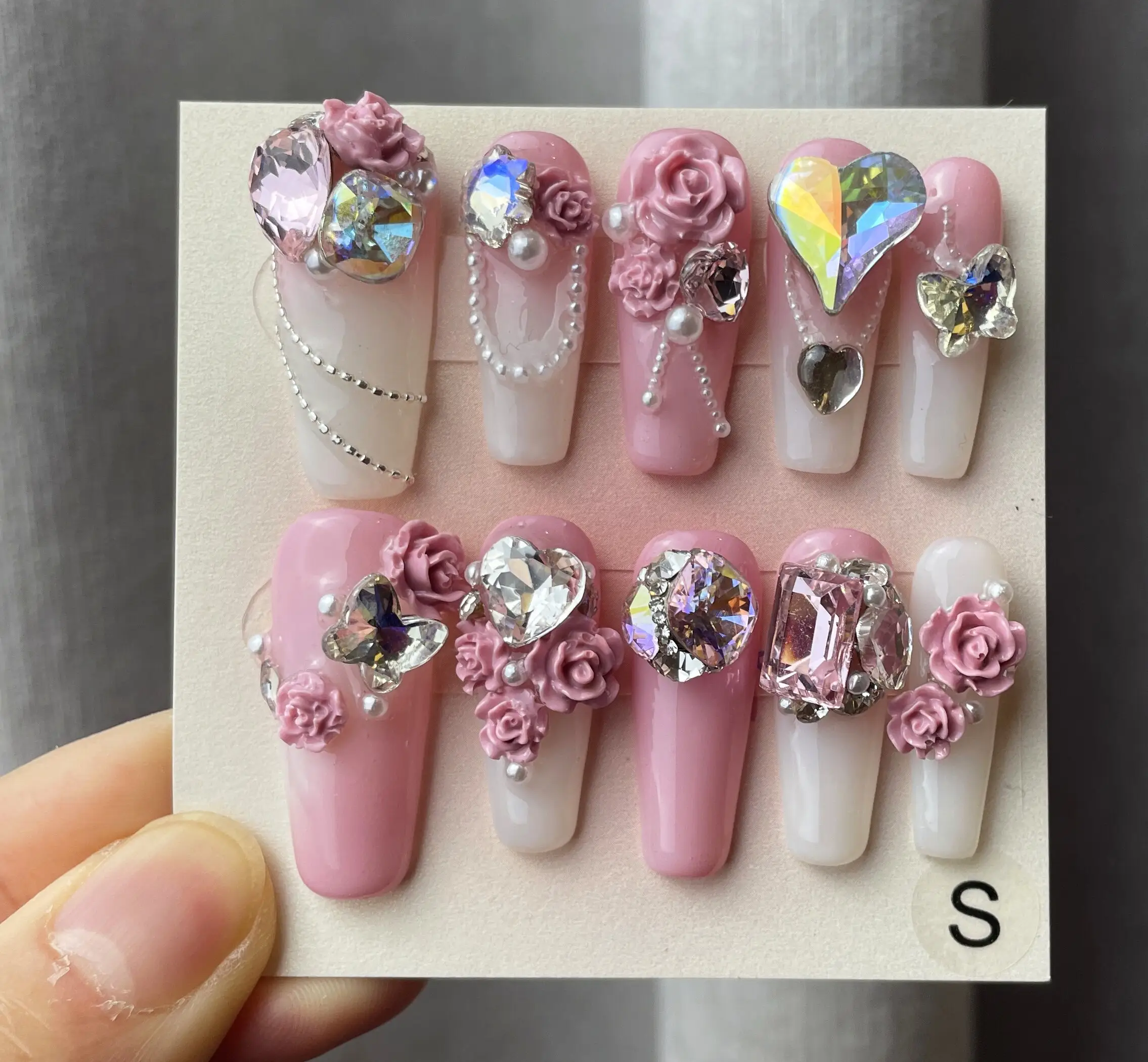 Mona design the industry china wholesale nail powder acrylic nails design nail press on