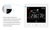 Wi-Fi Modbus 485 táctil capacitiva LCD 3A programable Tuya Smart WiFi calentador de agua termostato 485 Modbus para sistema UFH