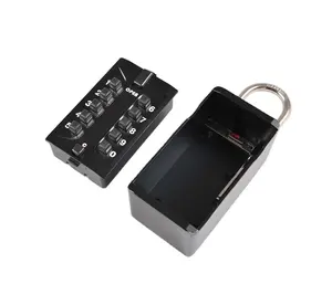 YH9176 Black 10 Dial Key Lock Box, ,KeySafe Push Button Combination Permanent Key Lock Box, 2-Key