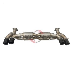 Système d'échappement Vortex SS304 Valvetronic compatible avec Porsche 911 991.2 Turbo S Performance Racing Catback, avec kit de collecteurs à découpe en forme de pie. - Product Image 5