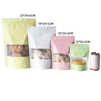 Échantillon gratuit Pochette d'emballage alimentaire Doypack à fermeture éclair Sachet de thé debout avec fenêtre