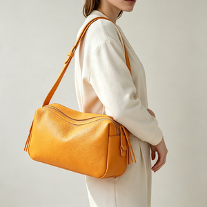 Sac à bandoulière <span class=keywords><strong>en</strong></span> cuir véritable Togo pour femme, avec plusieurs fermetures éclair, forme oreiller, sangle réglable, sac à main <span class=keywords><strong>en</strong></span> cuir, vente <span class=keywords><strong>en</strong></span> gros OEM ODM - Product Image 1
