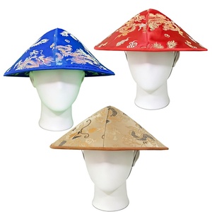 Sombrero Cónico Bordado con Dragón Chino, Estilo Tradicional Asiático para Fiestas y Eventos Culturales - Product Image 1