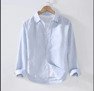 Herren Regular Fit Langarm Baumwollhemd Weiß Business Casual Smart Casual Einfarbig Digital Bedruckt 200g Umweltfreundlich - Product Image 3