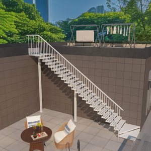 Escalera Metálica Recta para Exteriores Personalizada Yusituo con Estructura de Vidrio y Hierro Forjado para Instalación en Viviendas y Villas - Product Image 4