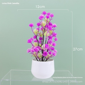 Gympani <span class=keywords><strong>Interior</strong></span> Decorativo Planta de Camelia Artificial Venta al por mayor Adornos de flores de plástico Simulación Rosa <span class=keywords><strong>Bonsai</strong></span> Decoración - Product Image 3