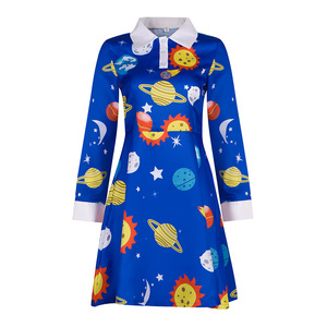 <span class=keywords><strong>Disfraz</strong></span> de Vestido Azul Vintage de la Maestra Miss Frizzle del Autobús Mágico de <span class=keywords><strong>Halloween</strong></span> para Mujer Adulta DONG-047 - Product Image 1