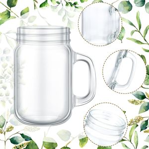 Copos de Vidro Rústicos Aikeyi com Alças, Sem Tampa, Camada Única, 340ml, para Coquetéis, Uso em Cozinha e Bar - Product Image 1