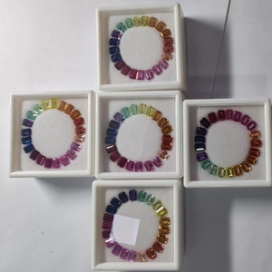 Precio al por Mayor de Piedras de Corindón Sintético con Corte Esmeralda Color Arcoíris para la Fabricación de Joyas - Product Image 2