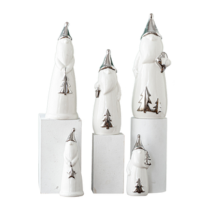 ซานตาคลอสเซรามิกเรียบง่ายแบบนอร์ดิกของตกแต่งบ้านวันหยุดงานฝีมือเซรามิกสีขาวของตกแต่งห้องนั่งเล่น Papa Noel - Product Image 4