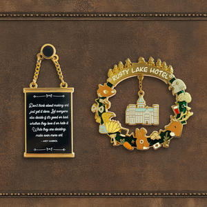 Pin de solapa esmaltado personalizado con diseño de <span class=keywords><strong>libro</strong></span> <span class=keywords><strong>abierto</strong></span>, candado de corazón y dije de animal, chapado en oro, fabricante OEM ODM, venta al por mayor a granel - Product Image 6