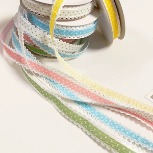 Nastro in Grosgrain a Pois con Bordo Ondulato, 100% Poliestere, Larghezza 1,5 cm, Stampa Goffrata, per Fiocchi per Capelli, Confezioni Regalo, Matrimoni - Product Image 4