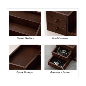Organisateur de parfums en bois à 3 niveaux avec <span class=keywords><strong>tiroir</strong></span> de rangement - Product Image 3