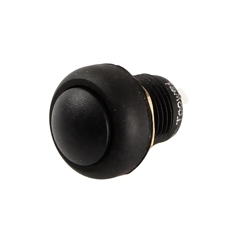 Toowei interruptor de botón de empuje Mini momentáneo impermeable de 12mm 50 unids/caja (botón negro)