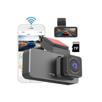 Vente flash : Mini caméra embarquée DVR pour voiture 4K avant + arrière avec GPS, garantie 1 an, double objectif, écran LCD 3 pouces, WiFi