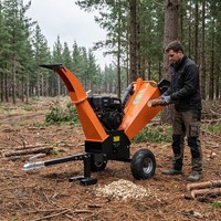 Broyeur de bois à essence GS120 15HP, capacité de 120 mm, broyeur de branches d'arbres pour une production de paillis organique à haute efficacité pour le jardin