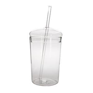 أكواب ماء بورسليكات شفافة بنمط عصري مع قبة وقش زجاجي - Product Image 6