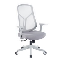 Chaise de bureau ergonomique pivotante au design nordique, avec accoudoirs fixes, hauteur réglable, en tissu maillé, pour la maison et le bureau