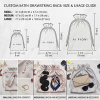 Sacs de Rangement Anti-Poussière Personnalisés en Soie de Luxe avec Cordon, Sac Cadeau de Qualité pour Cosmétiques, Bijoux, Lingerie, Sacs à Main et Perruques en Satin