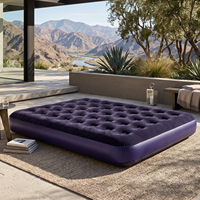 Matelas Gonflable en PVC Nid d'Abeille Floqué - Léger, Pliable, Design Moderne pour Utilisation en Parc et en Extérieur, Lit de Couchage Confortable