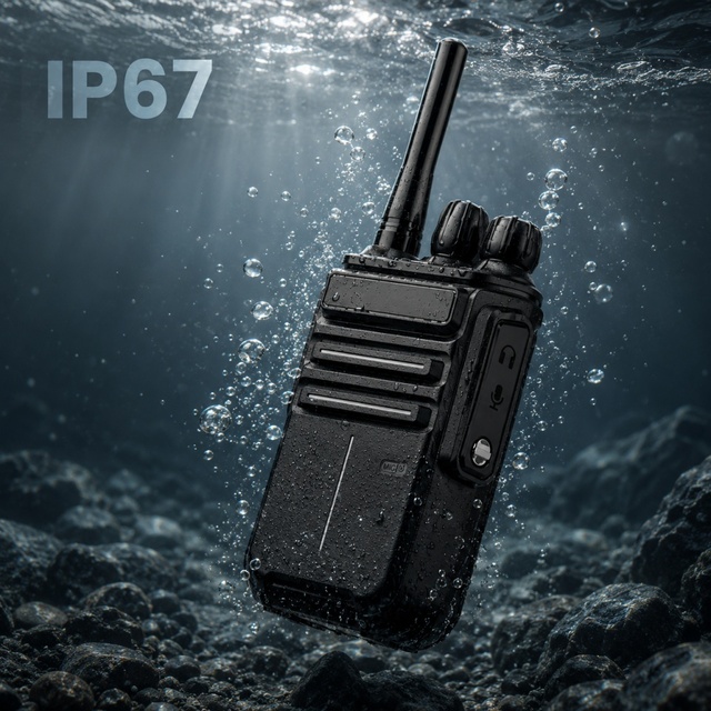 IP67 Waterproof UHF Walkie Talkie 5W Long Range Two Way Radio with 3800mAh Rechargeable Battery