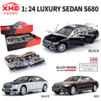 Vente en gros de modèles de voitures en métal moulé sous pression à l'échelle 1:24, Limousine S680 BenZ, collection de jouets pour enfants de 8 ans et plus, mécanisme de recul