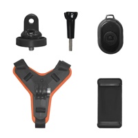 Support de mentonnière pour casque de moto pour caméras d'action GoPro et smartphones avec sangle réglable pour l'enregistrement vidéo en vue à la troisième personne