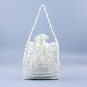Sac à main de luxe en perles tissées fait main, élégant sac à bandoulière pour femme, idéal pour les fêtes et mariages, petit sac seau pour femme 2026 - Product Image 1