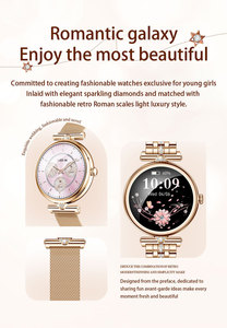 Montre connectée AMOLED <span class=keywords><strong>pour</strong></span> femmes avec suivi de <span class=keywords><strong>la</strong></span> fréquence cardiaque, de <span class=keywords><strong>la</strong></span> pression artérielle, de l'oxygène, plus de 100 modes sportifs, suivi du sommeil et de l'humeur - Product Image 3