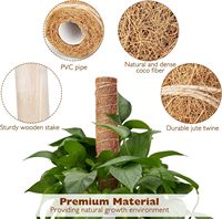 Poteau de mousse personnalisé de différentes tailles de mât de mousse utilisé pour le support des plantes mât totémique en coquille de noix de coco